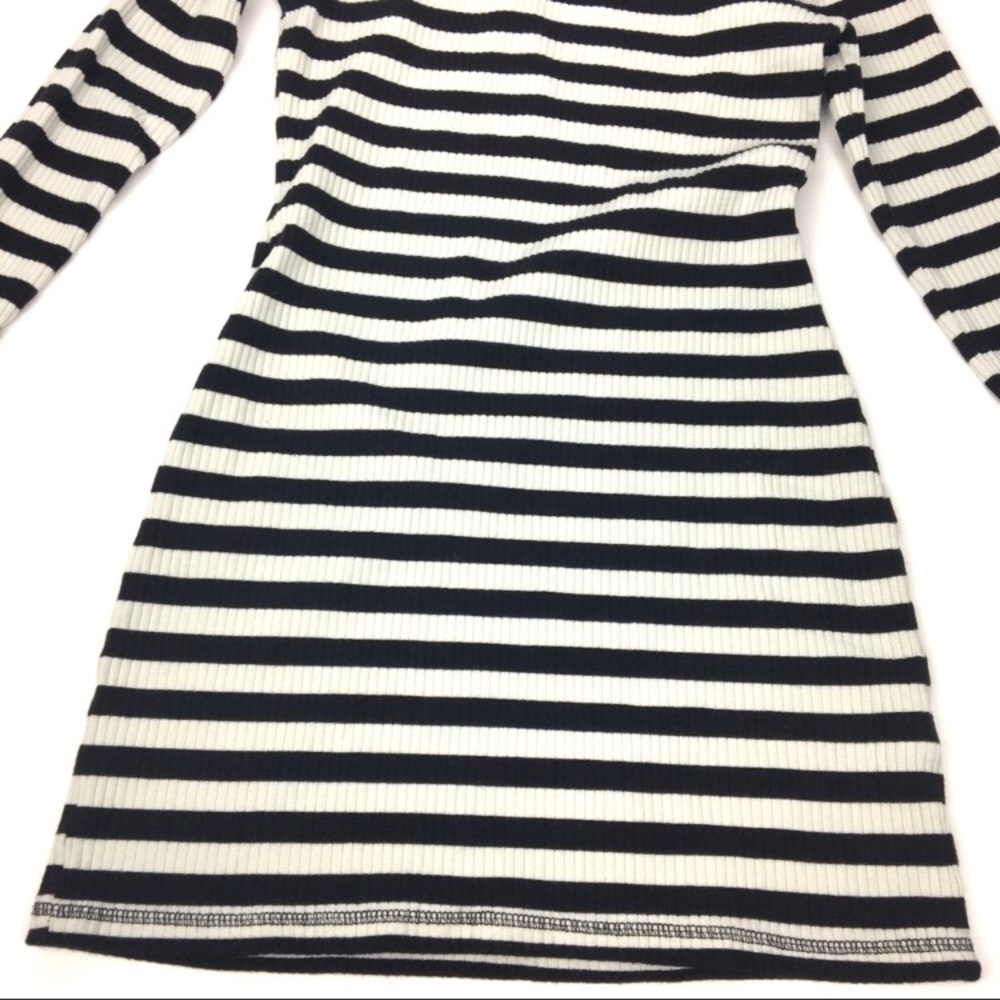 Topshop Black and White Stripe Turtleneck Dress - Picture 5 of 8